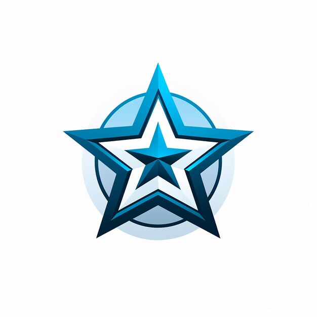 Photo illustrated blue star logo