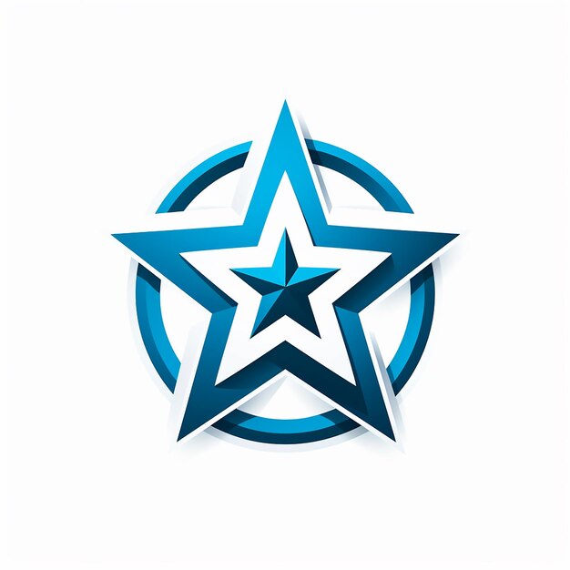 Photo illustrated blue star logo