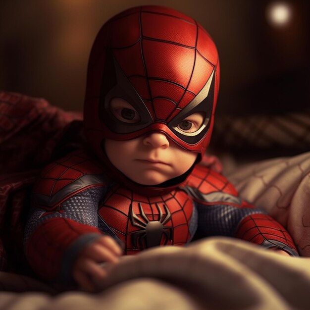 Photo illustrated character of baby captain america