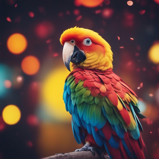 Illustrated Colorful Abstract Parrot background