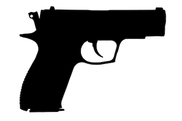 Premium Photo | Illustrated image of a black combat pistol on an isolated  white background. side view close up