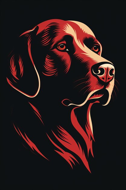 Foto logo illustrato della testa del labrador retriever