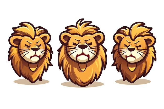 Иллюстрированные эмоции льва AI