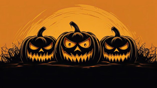 illustratie banner van Pumpkins halloween traktaties