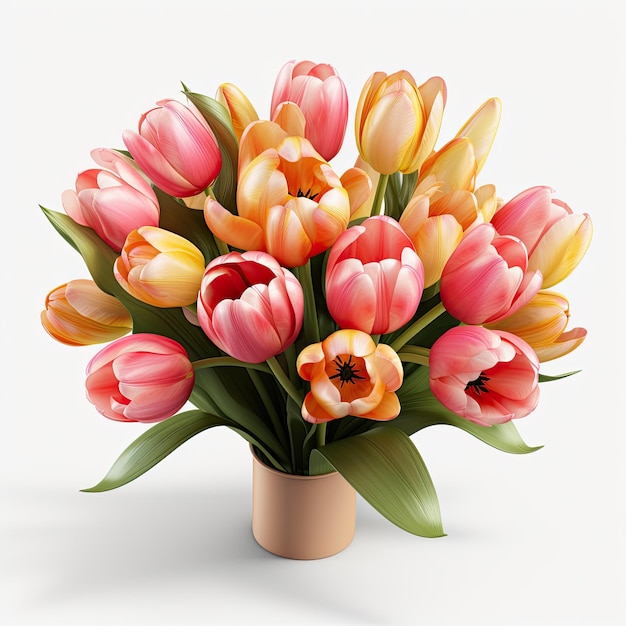 illustratie bos tulpen in kleurrijke regeling