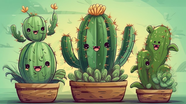 Foto illustratie cartoon cactus