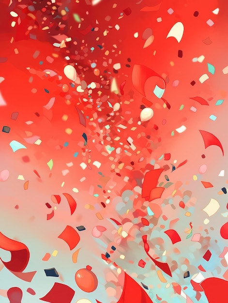 Foto illustratie confetti in het rood