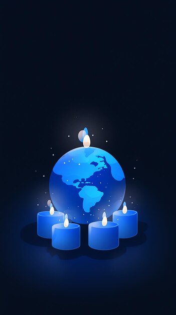 illustratie Earth Hour Day in blauw