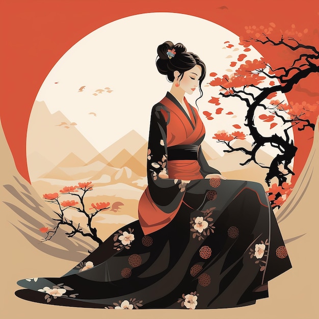 illustratie geisha