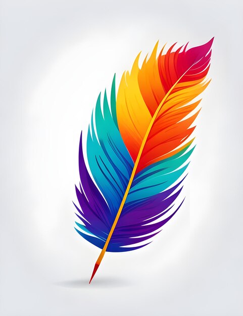 illustratie gekleurde kleurrijke magische vogel veer pen schrijver schrijven Ai