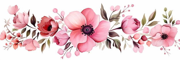 Foto illustratie geschilderde aquarel bloemdecoratie