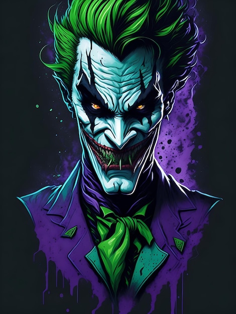 illustratie gezicht kwaad de joker