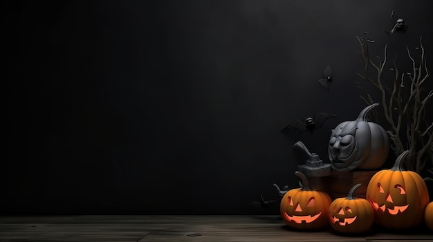 Illustratie Halloween Achtergrond met kopie ruimte Generatieve Ai