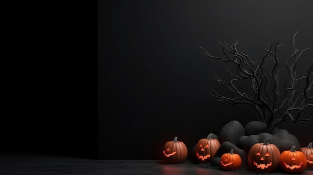 Illustratie Halloween Achtergrond met kopie ruimte Generatieve Ai