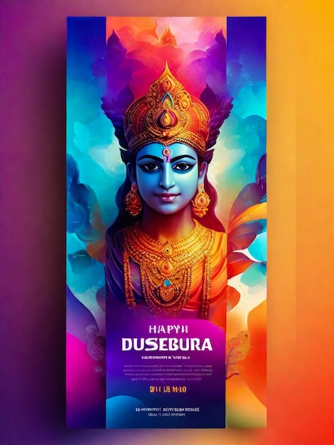 Foto illustratie happy dussehra banner sociale media post sjabloon ontwerp