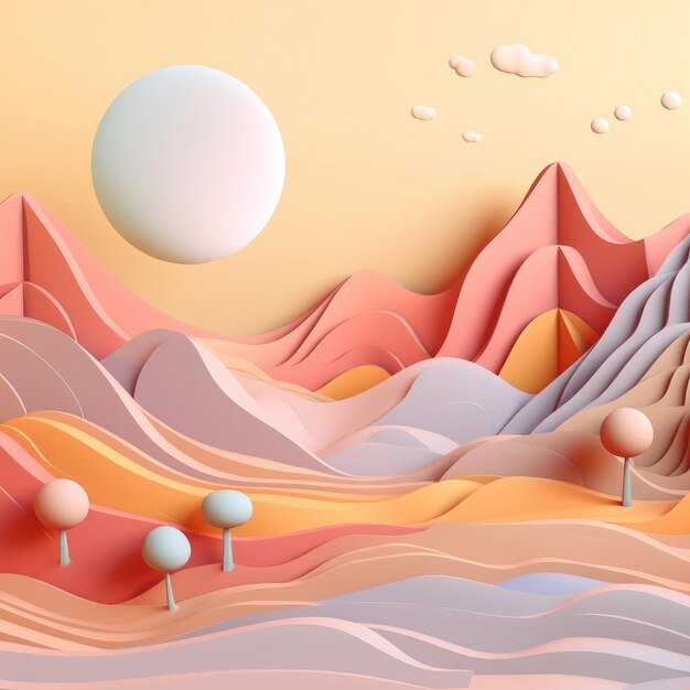 Illustratie in lichte pastelkleur voor landingspagina voor website en de afbeelding Generative Ai