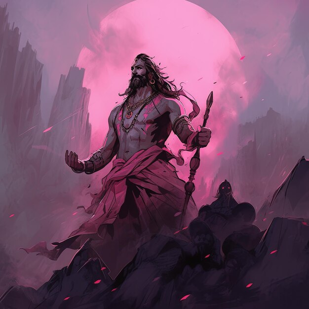 Illustratie India Maha Shivratri in roze