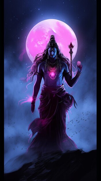 Illustratie India Maha Shivratri in roze