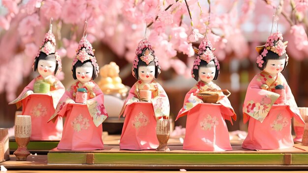 Foto illustratie japan dolls festival in roze