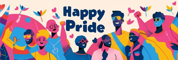 illustratie met tekst ter herdenking van Happy Pride