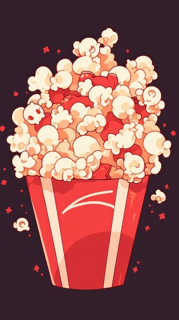 Foto illustratie nationale popcorn dag in rood