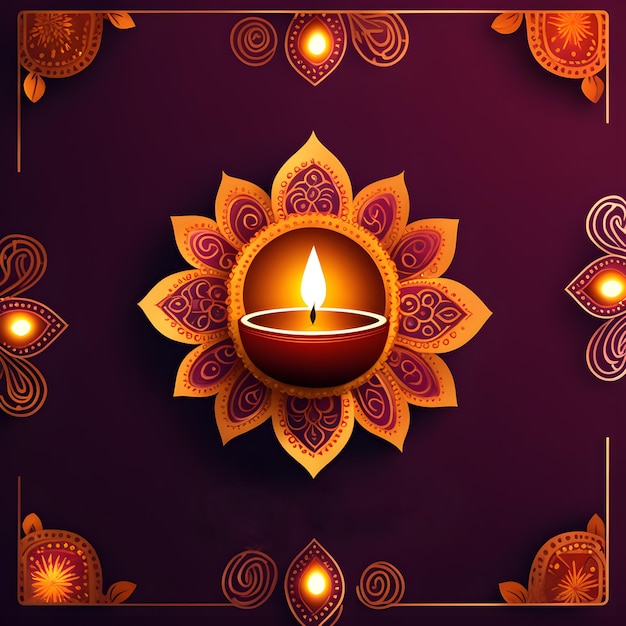 Illustratie of groetingskaartje voor een gelukkige Diwali festival achtergrond