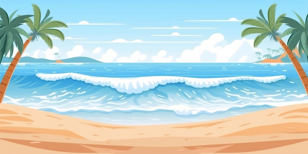 Illustratie op de achtergrond van het strand