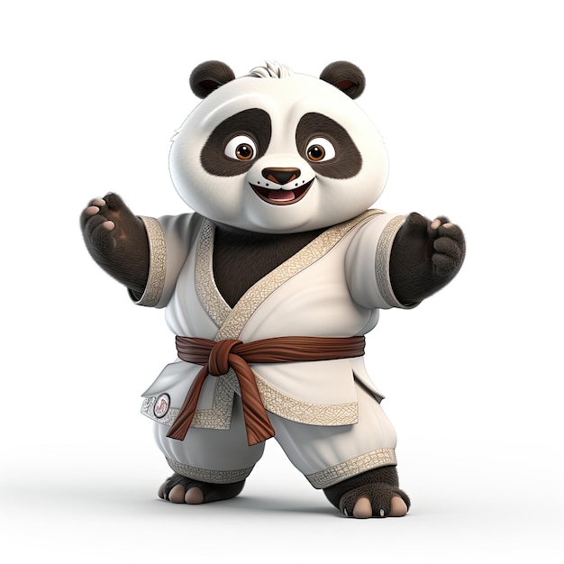 illustratie panda karate vechttechniek