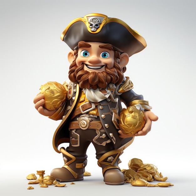 Foto illustratie pirate happy gold