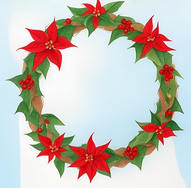 illustratie_Poinsettia_Wreath