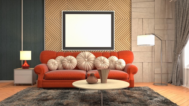 Illustratie posterframe in interieur