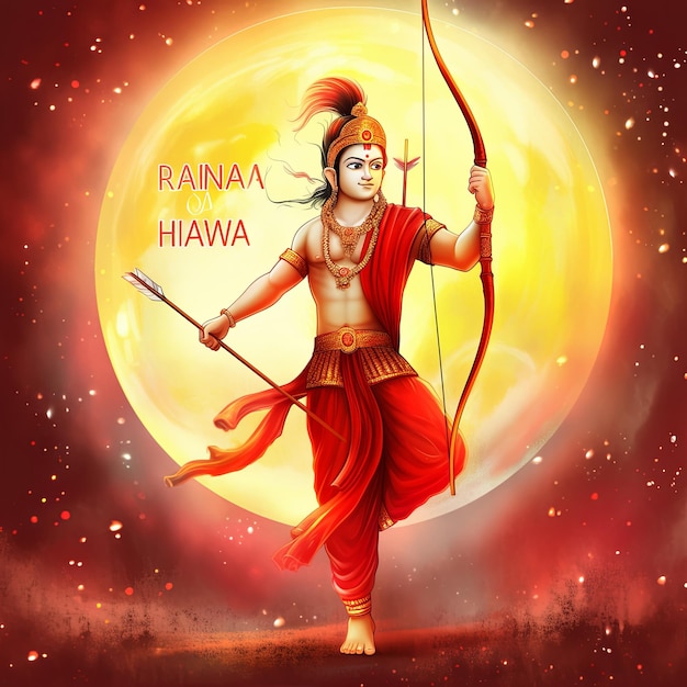 illustratie Rama Navami festival in het rood