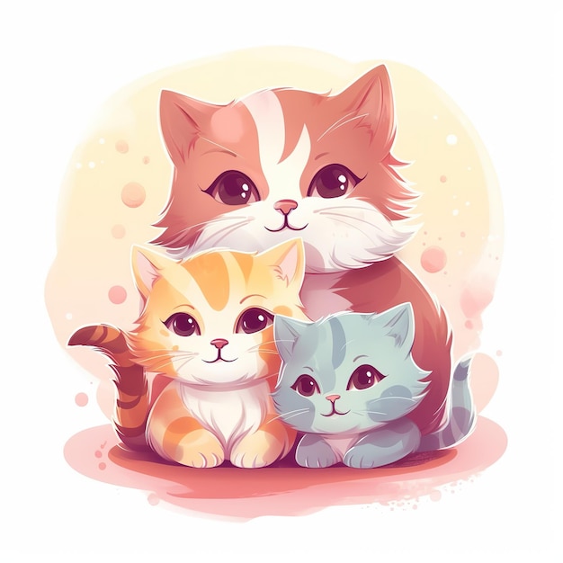 illustratie schattig gelukkig katje katten internationale kattendag