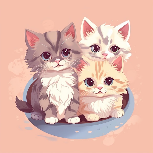 illustratie schattig gelukkig katje katten internationale kattendag