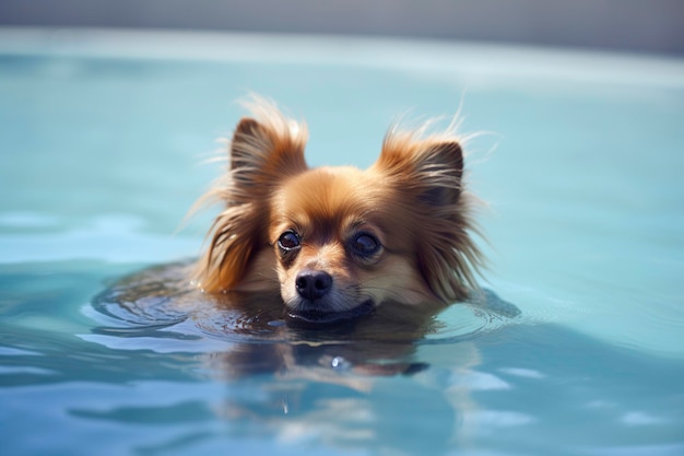illustratie schattige hond zwemmen generatief