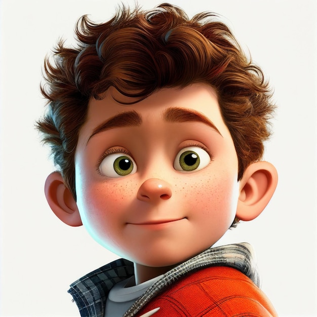 Illustratie schattige jongen voor avatar afbeelding op witte achtergrond Gemaakt met generatieve AI-technologie