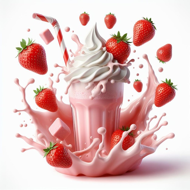 Illustratie van aardbeien shake