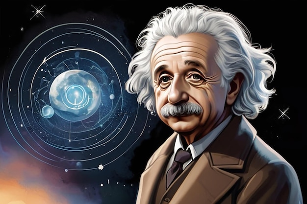 Illustratie van Albert Einstein