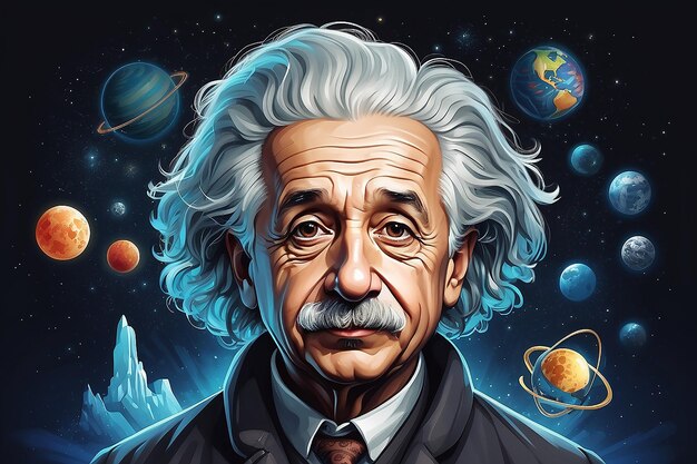 Illustratie van Albert Einstein