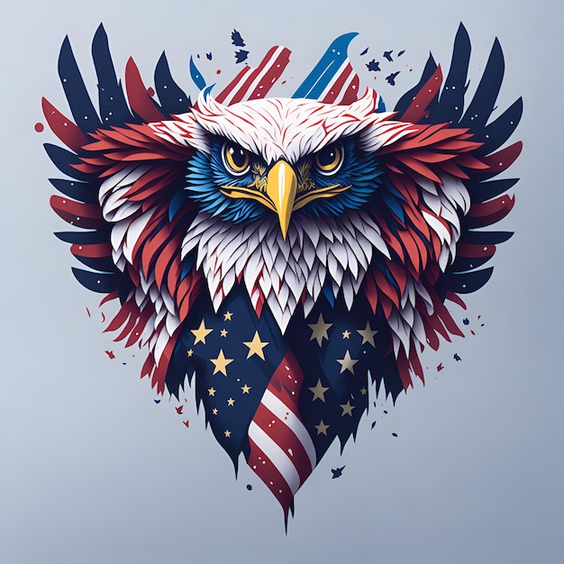 Illustratie van Amerikaans Eagle-ontwerp als achtergrond voor de herdenkingsdag van de arbeid van onafhankelijkheidsveteranen