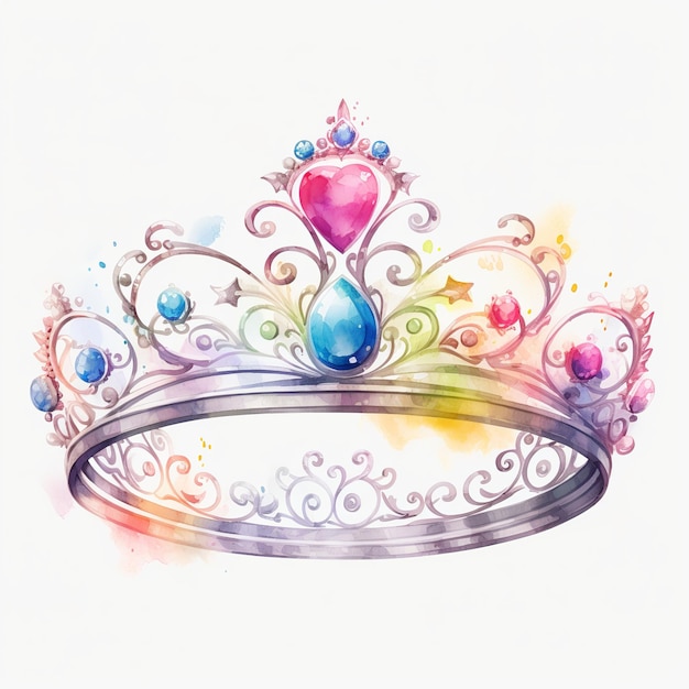 illustratie van aquarel clipart Assepoester tiara Disneys Cute St