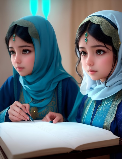 Illustratie van Arabisch meisjesonderwijs