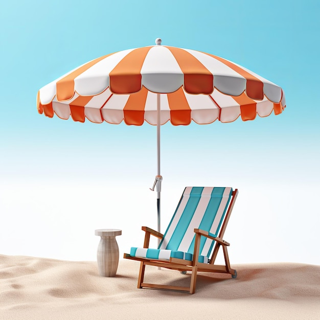 illustratie van Beach Umbrella3D-weergave van een parasol