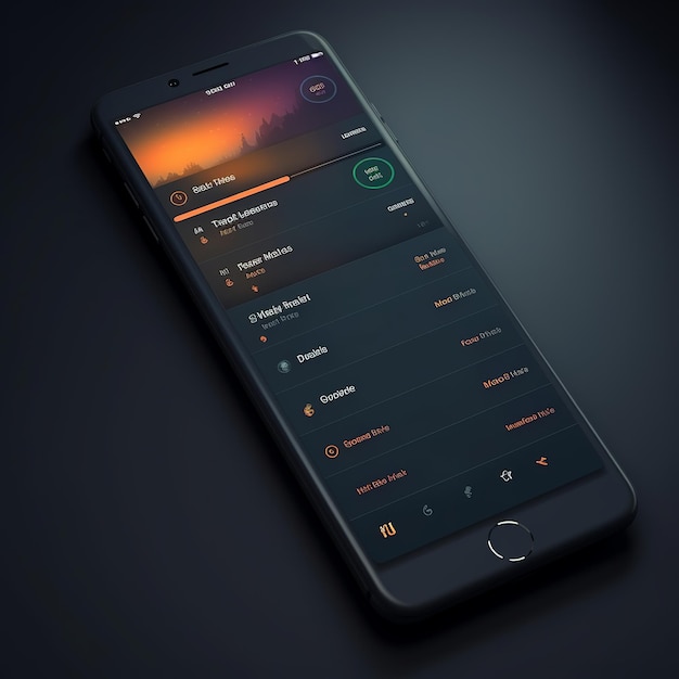 illustratie van Beautiful todo list app ui ux 2d donkere kleuren