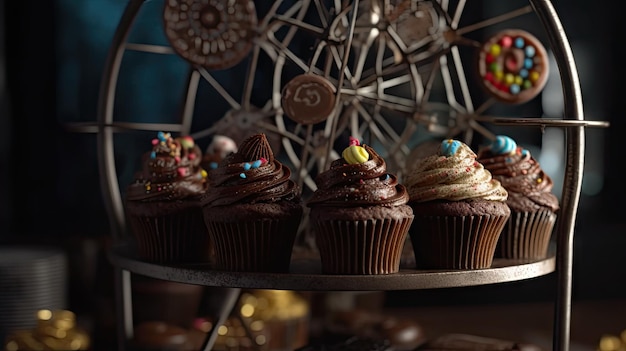 illustratie van chocoladebrownies in de vorm van unieke objecten