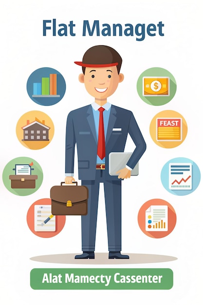Illustratie van competentie en controle onze platte vector karakter illustratie toont de rol van een asset manager met expertise en finesse
