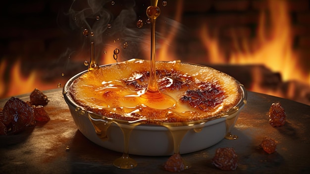 Illustratie van crème brulee