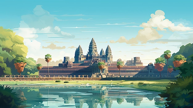Illustratie van de Angkor Wat
