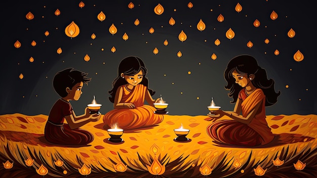 Illustratie van de Diwali-viering