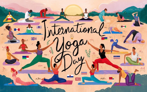 Foto illustratie van de internationale dag van yoga